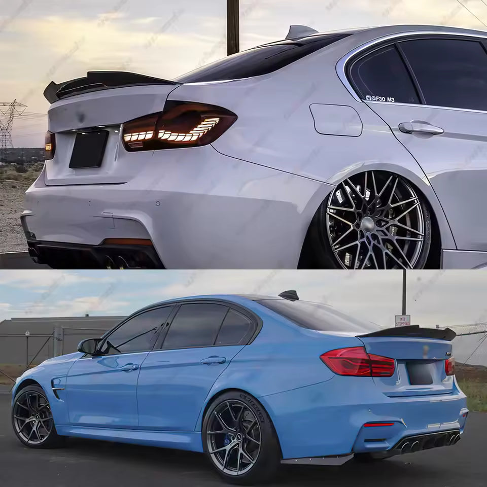 BMW 3 SERIES F30 M3 F80 GLOSS BLACK PSM STYLE REAR TRUNK LIP WING SPOILER