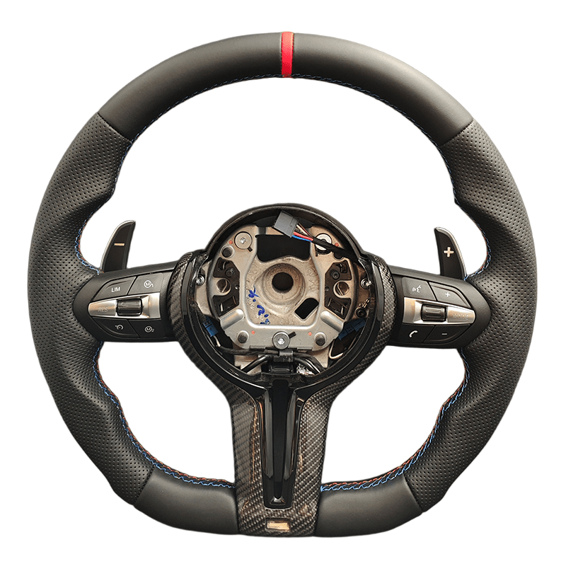 BMW F10 F12 5 SERIES 6 SERIES M5 CARBON FRAME FLAT BOTTOM STEERING WHEEL - BeamerFreak