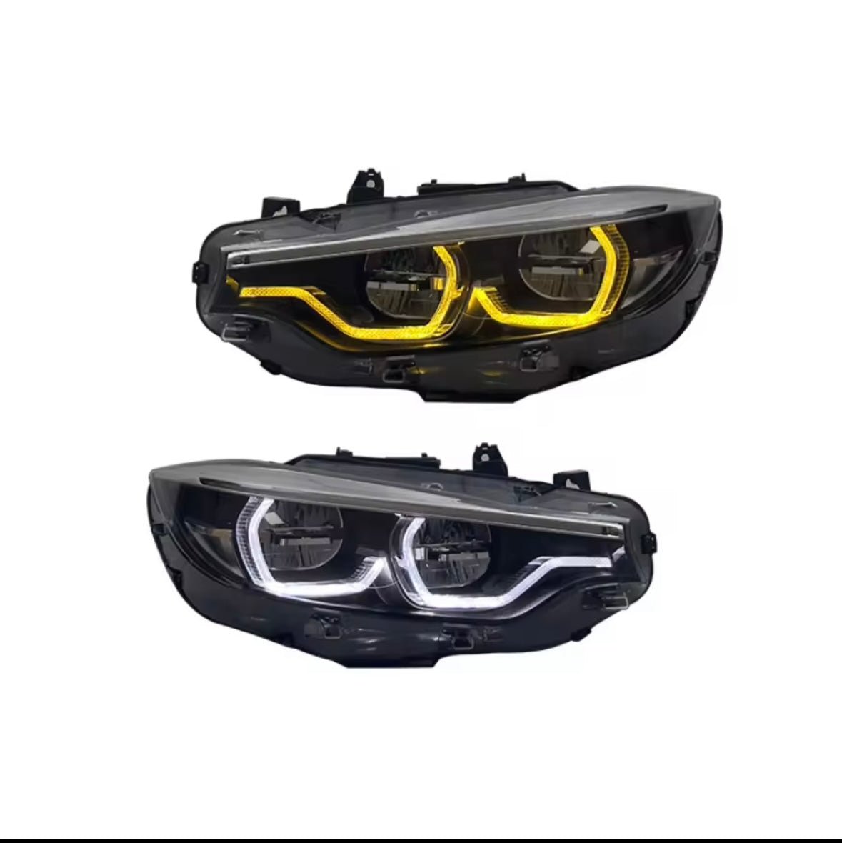 BMW F30 Ikon Yellow/White DRL Headlights LED - BeamerFreak